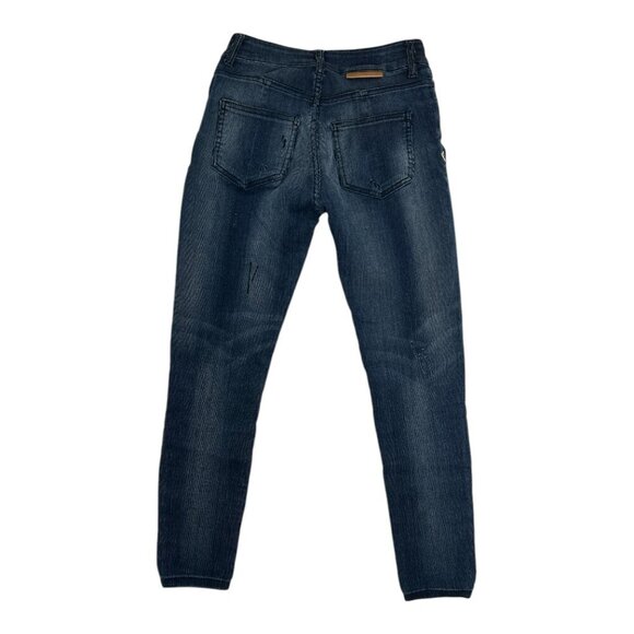 Vtg ATOS LOMBARDINI Women's Skinny Jeans Encrusted Hearts Size 27 Made in Italy - Picture 3 of 10